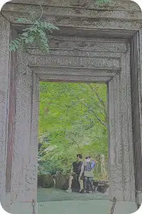 まるで写真の中の世界に入り込んだような、妻とのツーショット